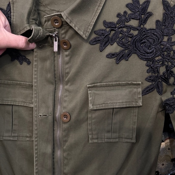 Kersh Army Green Embroidered Utility Jacket XS Military Style - Picture 7 of 11